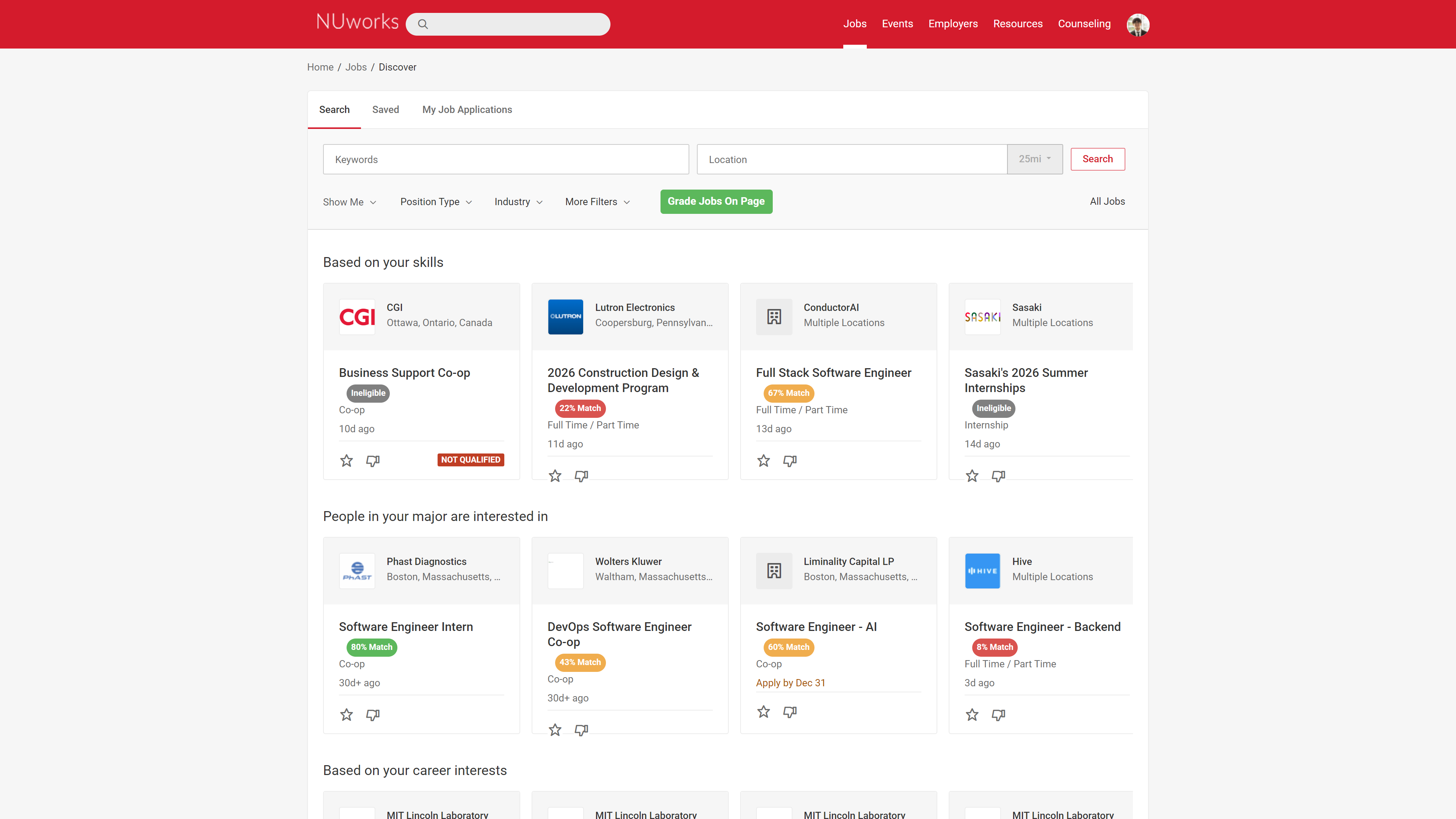 NUWorks Extension Interface Discovery Page with Color-Coded Badges